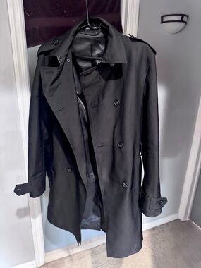 Zara Men's Black  Trench Coat
